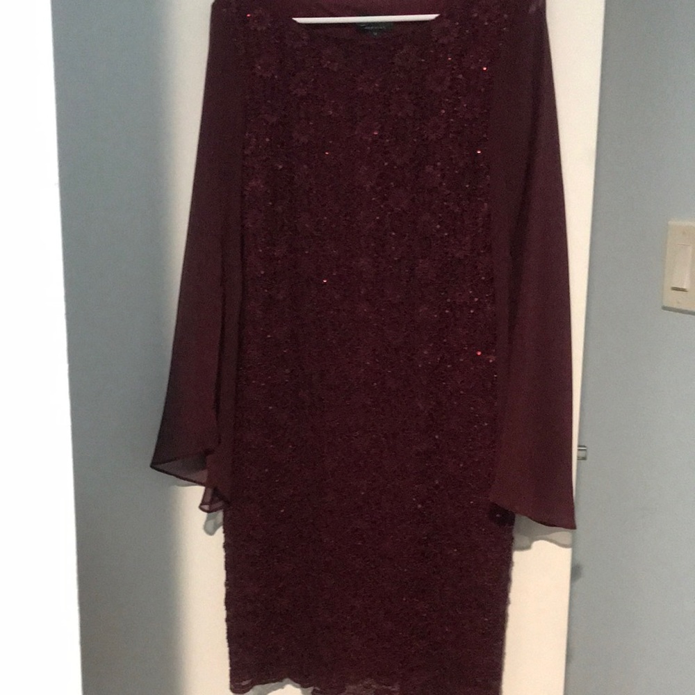 Red sequined dress knee length